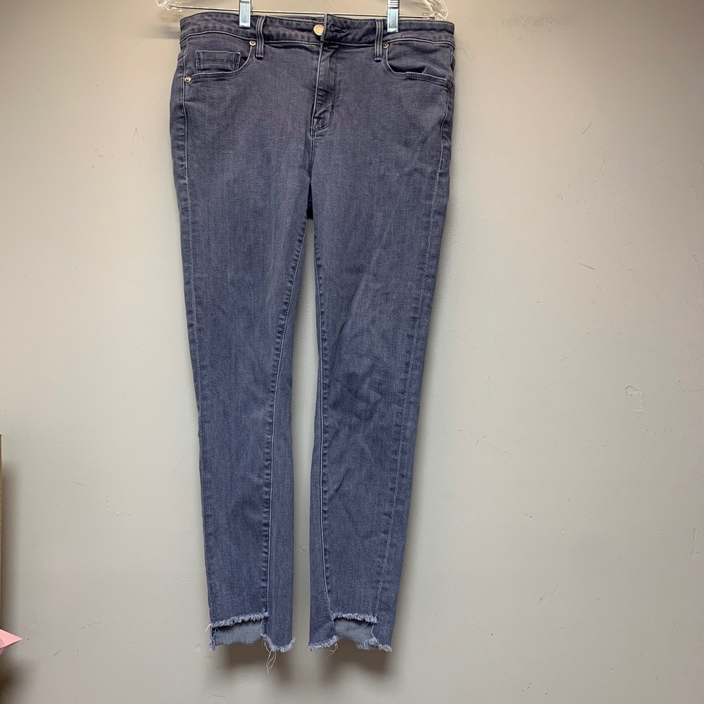 Parker Smith Skinny Jeans Womens 10 30 Grey Excellent Step Fray Raw Hem Stretch